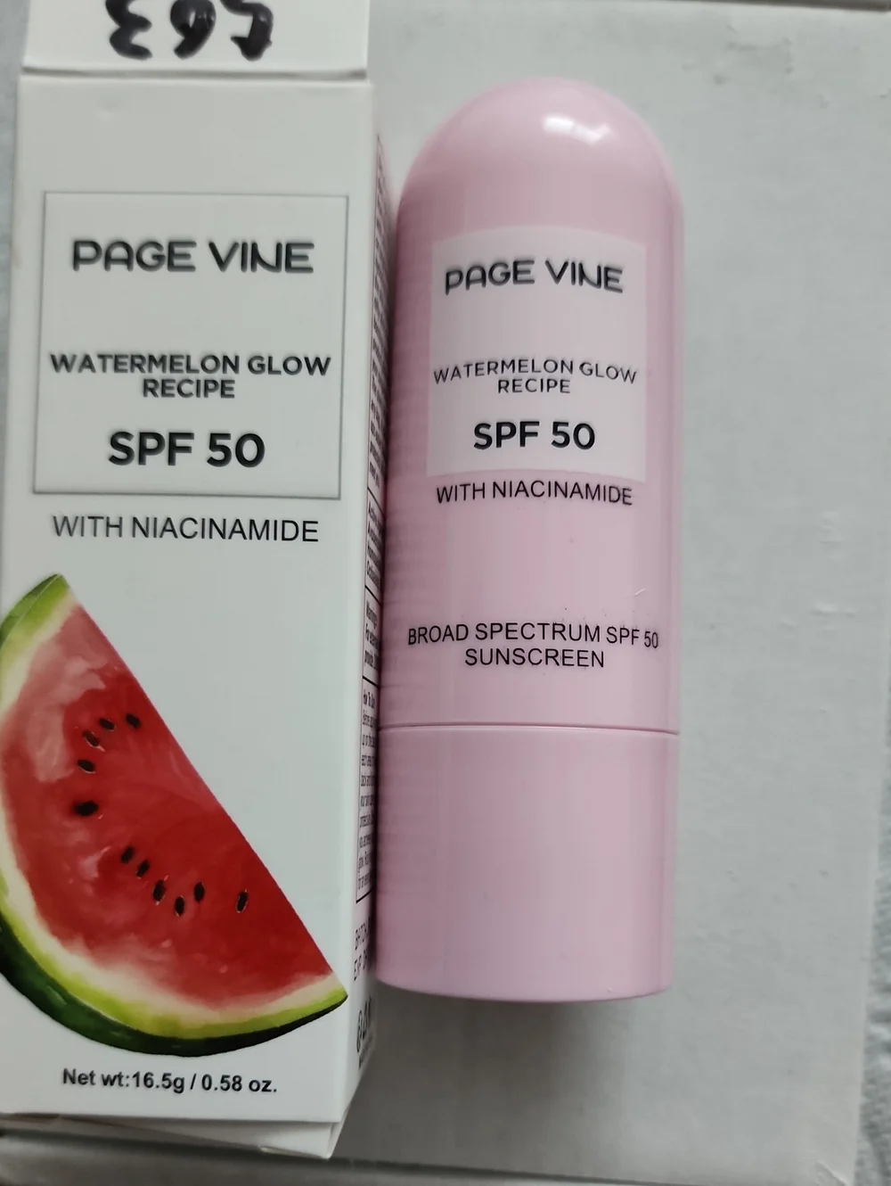Page Vine Niacinamide High Gloss Sunscreen Spf 50 0.56 oz NIB